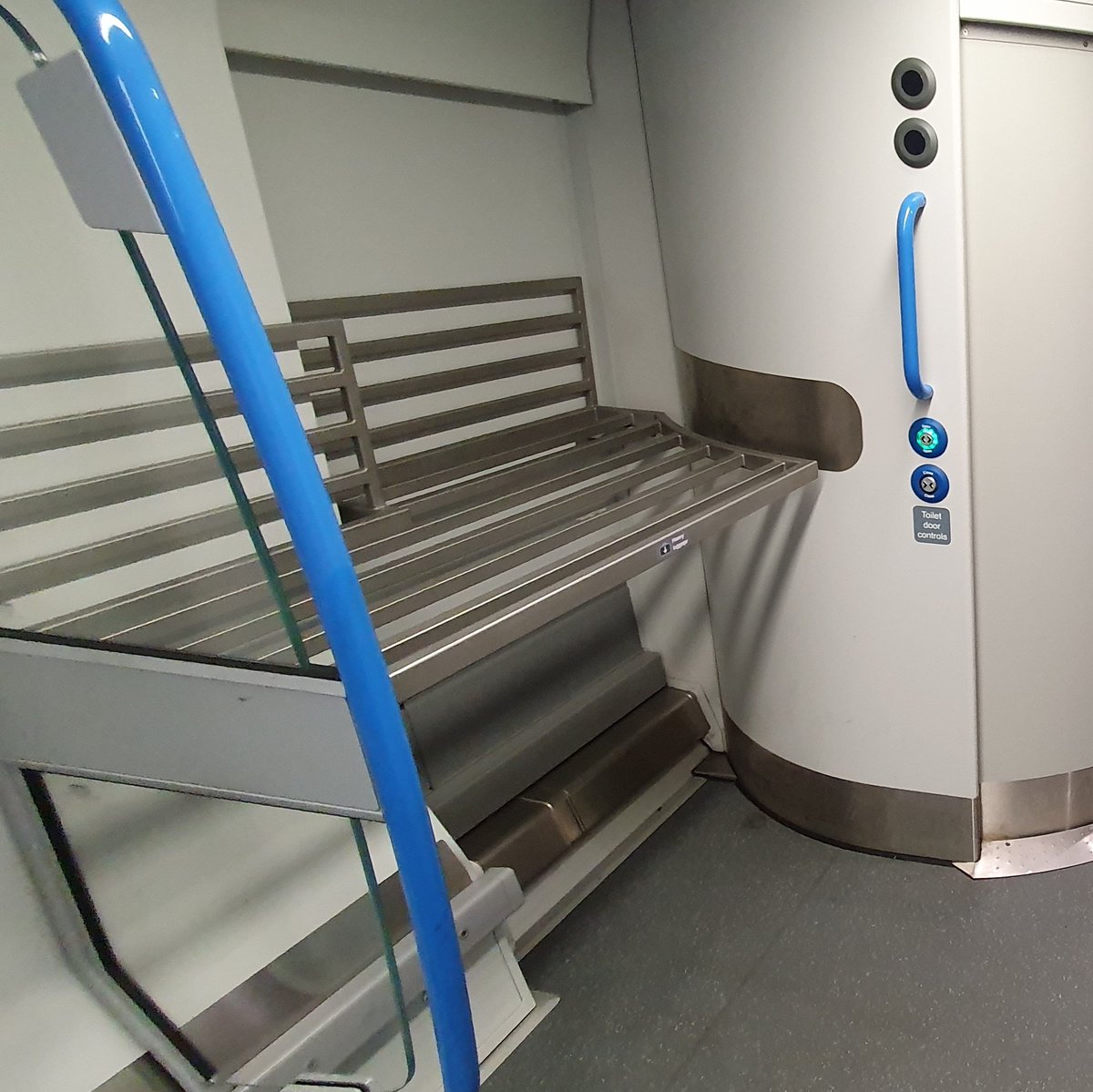 Also in this area you will find large luggage racks. This means luggage can now be kept separately to wheelchairs, which previously was not always possible. There is now a separate cycle storage area further down the train to keep them separate too.