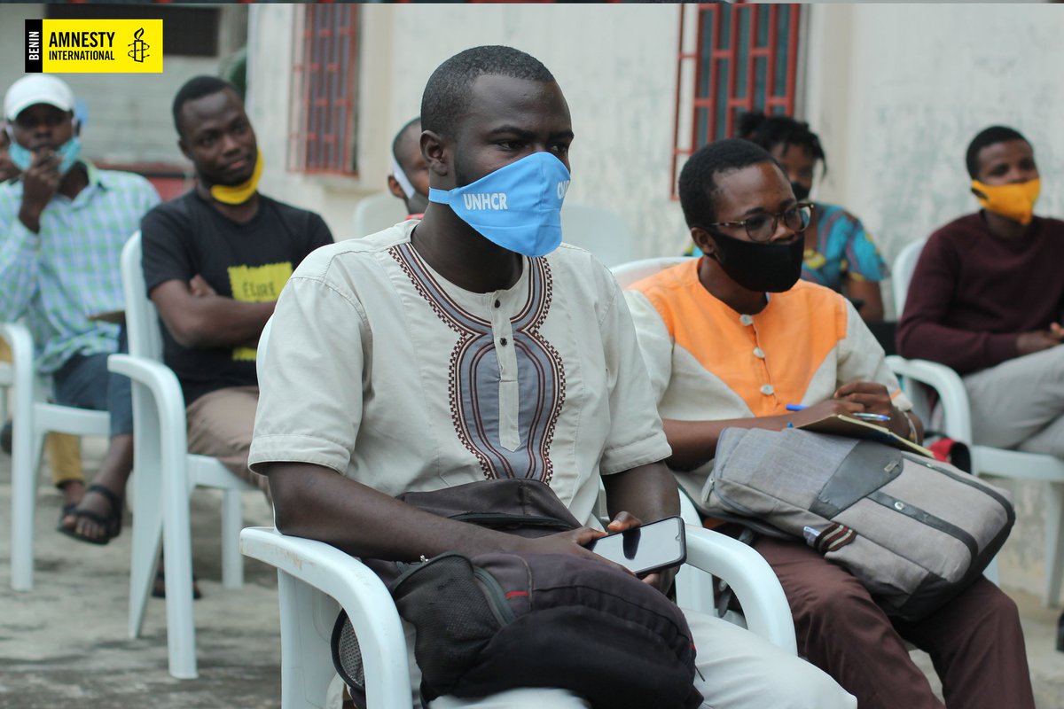amnestybenin's tweet photo. Le journaliste @Ignacekp était en fin d semaine à ntre siège à Cotonou où il a rencontré ntre staff et échangé longuement avec nos militants et sympathisants qui se sont mobilisés lors de sa détention arbitraire. Il est heureux d sortir et d retrouver sa famille et ses collègues https://t.co/O4lYJNbFxY