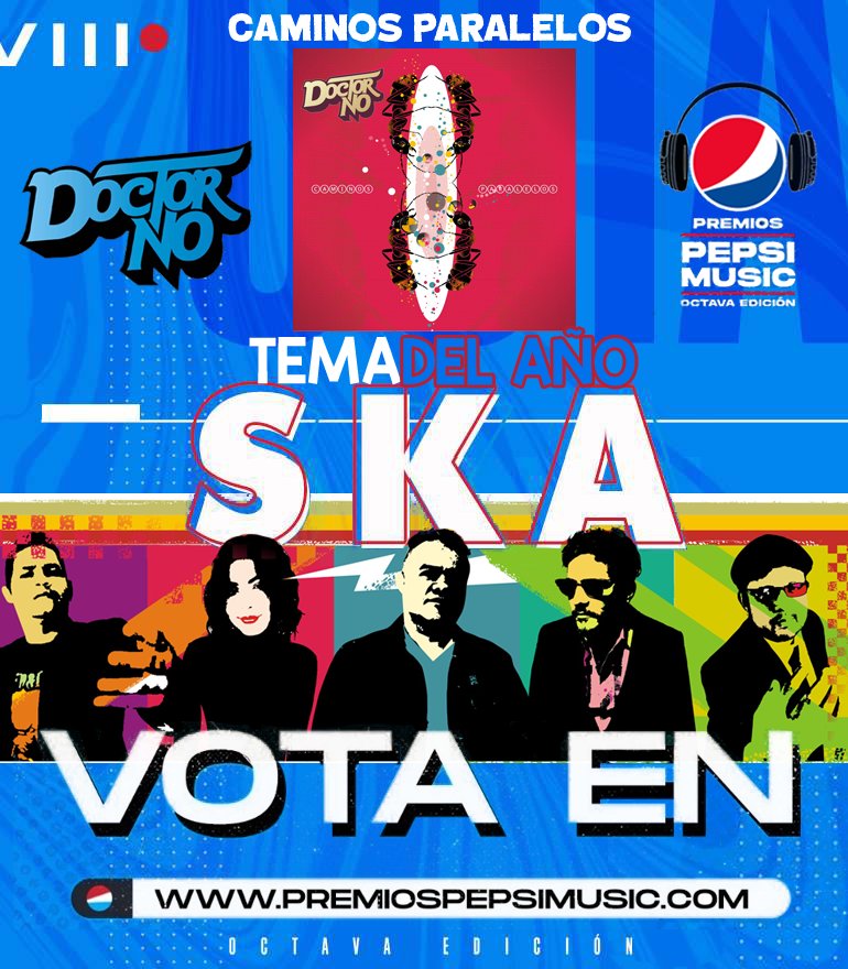 Estamos Nominados a los Premios Pepsi Music 2020 Tema Ska del Año con nuestra canción "Caminos Paralelos".
Gracias a ustedes por su apoyo y a la Academia Pepsi Music <a href="/PepsiVEN/">thee eclipse</a> por tomarnos en cuenta por cuarto año consecutivo. Puedes votar ingresando en premiospepsimusic.com