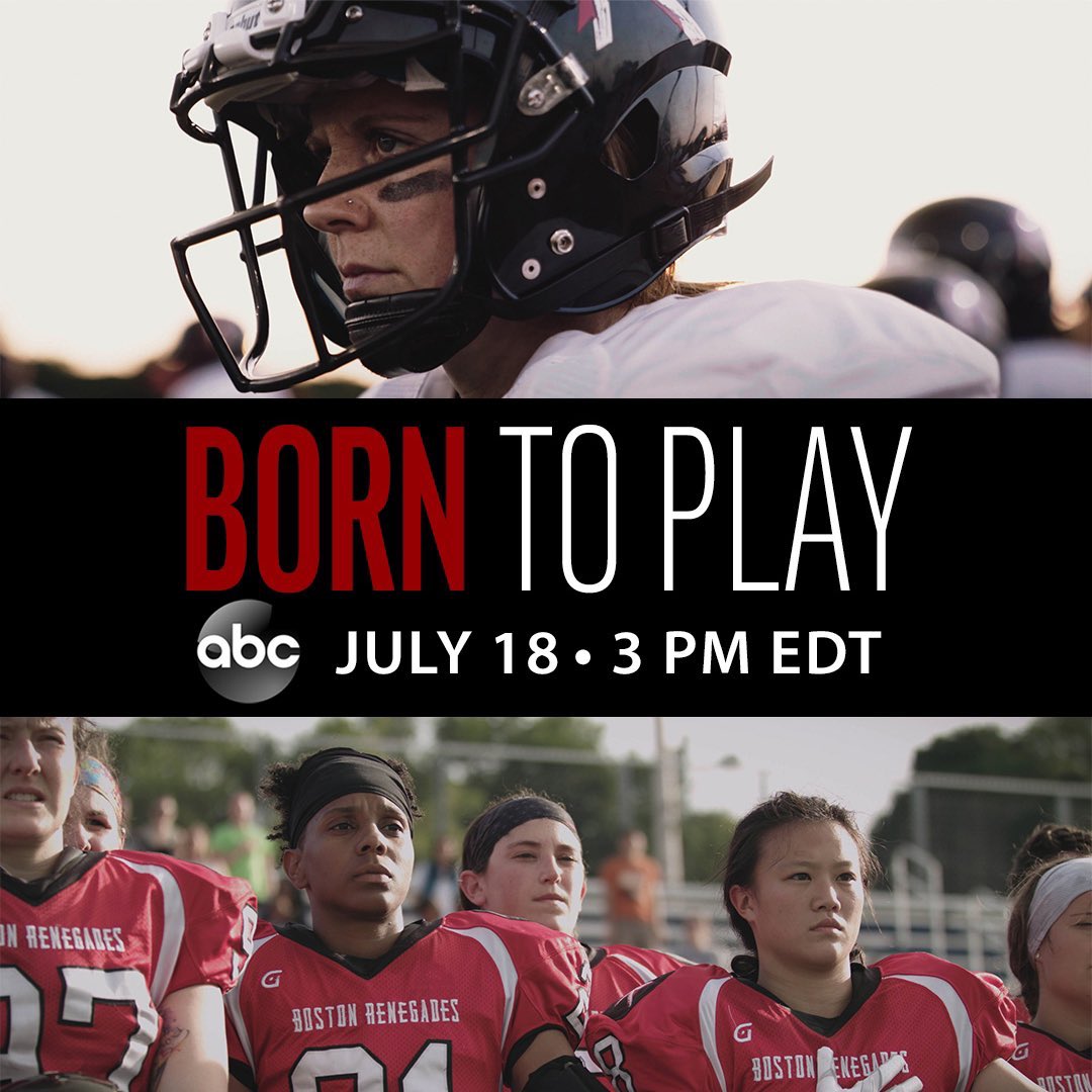JanetTVFootball's tweet photo. I am watching #BornToPlay on @ABCNetwork @WCVB! #womentacklefootball https://t.co/18moW2Nlw9