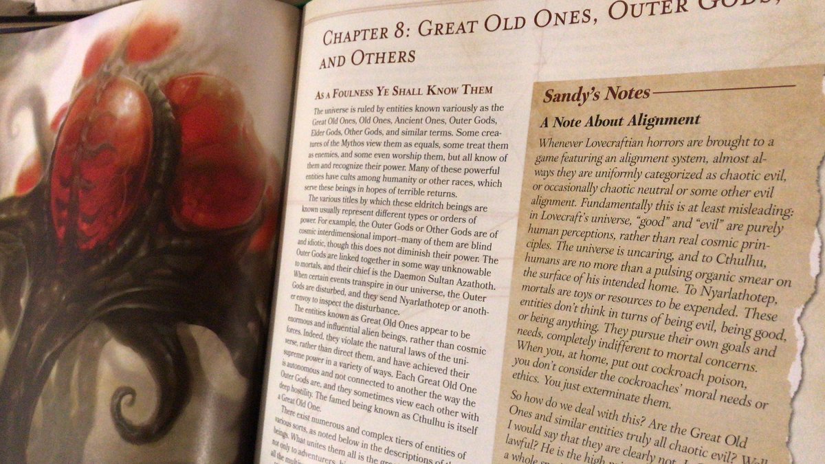 Chapter 8. All about the great old ones. (Mental note: go back and look at warlocks in chapter 3).