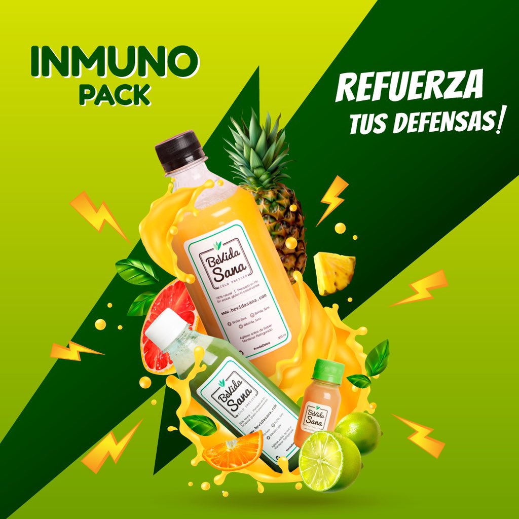 BeVida_Sana's tweet photo. ¡Nuevo! ⚡️⚡️ INMUNO pack ⚡️⚡️
Este pack combina 4 de nuestros sabores más inmunológicos, aportando vitamina C y hierro (hojas verdes, kion) para reforzar las defensas del organismo 💪🏽🍃
#vitaminaC #refuerzo #inmune #natural #vitaminas #defensas #nutrientes #coldpress #ondaDetox https://t.co/oaRuRHKkcJ