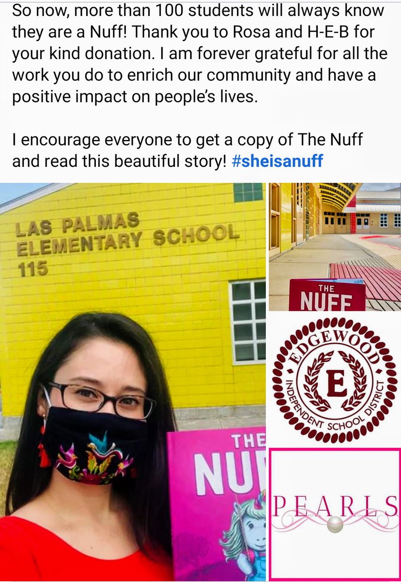 Thank you Amanda Reyna, Rosa Gomez, and <a href="/HEB/">H-E-B</a> for your generosity and donations of <a href="/TheNuffBook/">The Nuff</a> for our K-2nd grade Girls at the Las Palmas Leadership School for Girls! Such a beautiful message to teach our girls that they are enough! <a href="/LasPalmasStaff/">Las Palmas Staff</a> <a href="/monica_m_munoz/">Monica M. Muñoz, Ph.D.</a> <a href="/genevie79cr/">genevie (G.Rod) rodríguez-quiñones (she/hers/ella)</a>