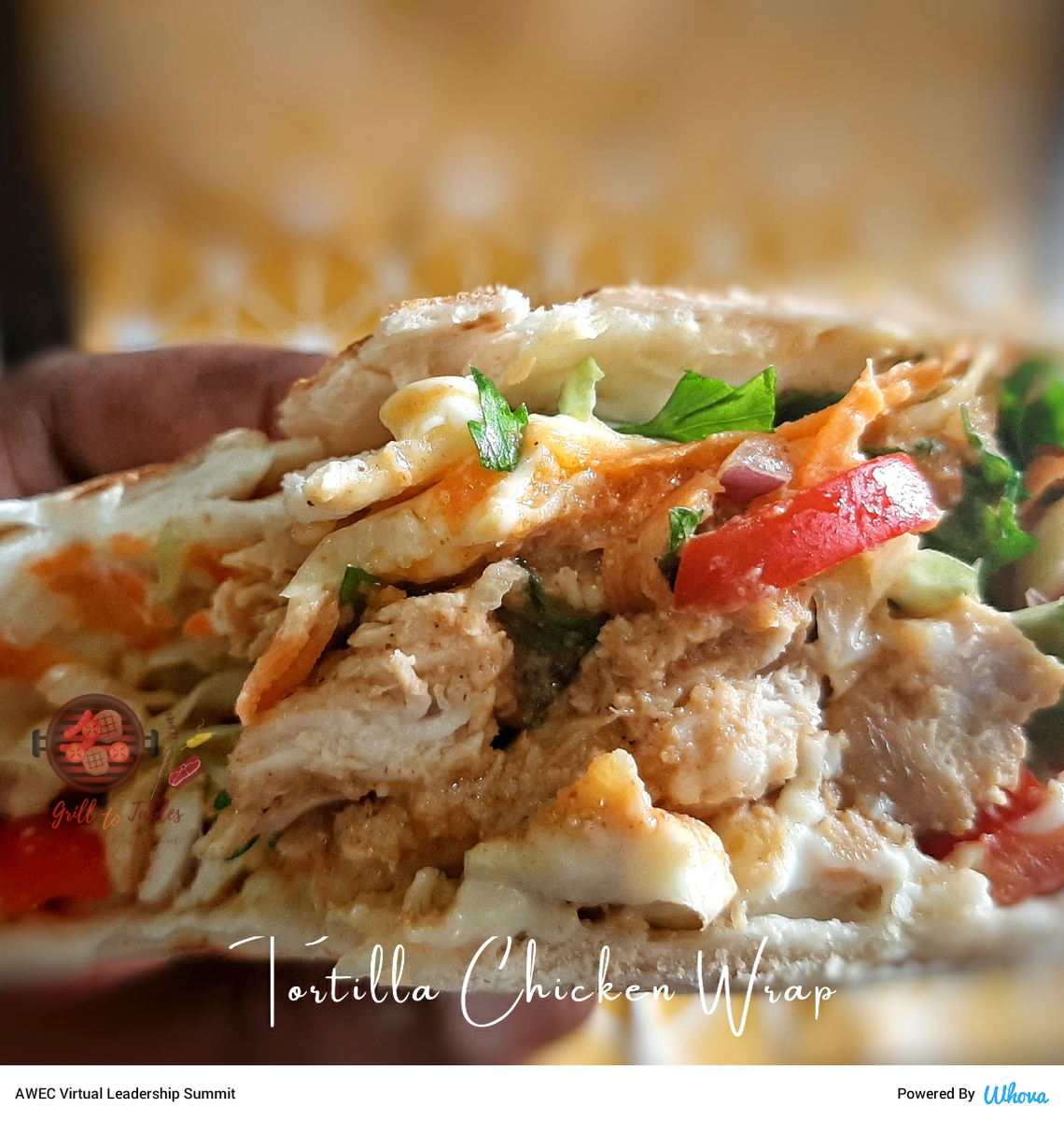 BonDeliceCTN's tweet photo. We thought chicken marinated in yogurt and herbs will be perfect. So we made a Tortilla wrap and served it with sweet potato as lunch via Whova event app https://t.co/WZluX5vsa9 https://t.co/jFCLPE0IlX