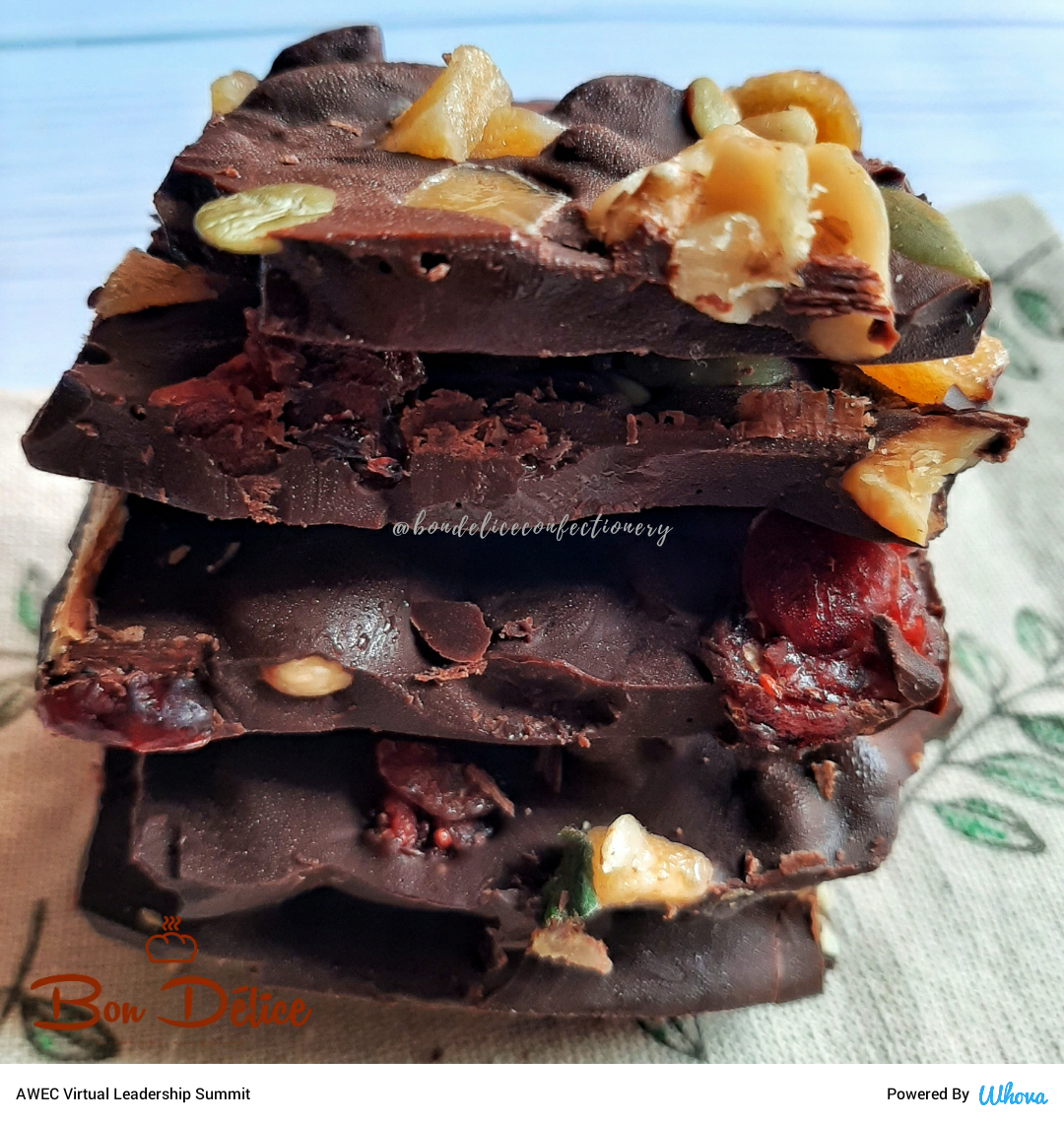 BonDeliceCTN's tweet photo. Chocolate Barks a perfect morning snack to help with brain activity. This was made during valentine via Whova event app https://t.co/WZluX5vsa9 https://t.co/fh6vbX84NR
