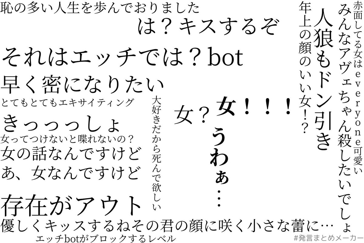 アヴェスター 今回の性癖人狼の名言集です