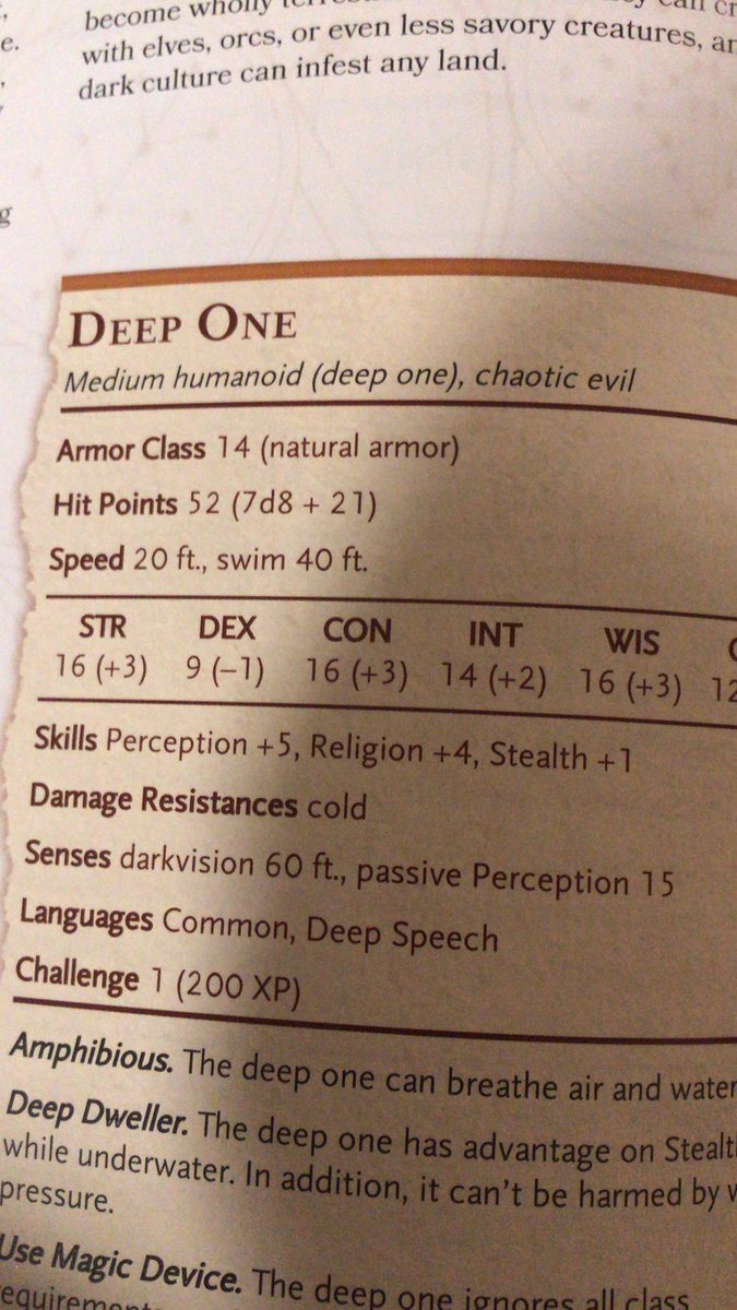 Easy to jump into the tone, the world, and feel early on. The iconic Deep Ones are cr 1 creatures. Smart choice.