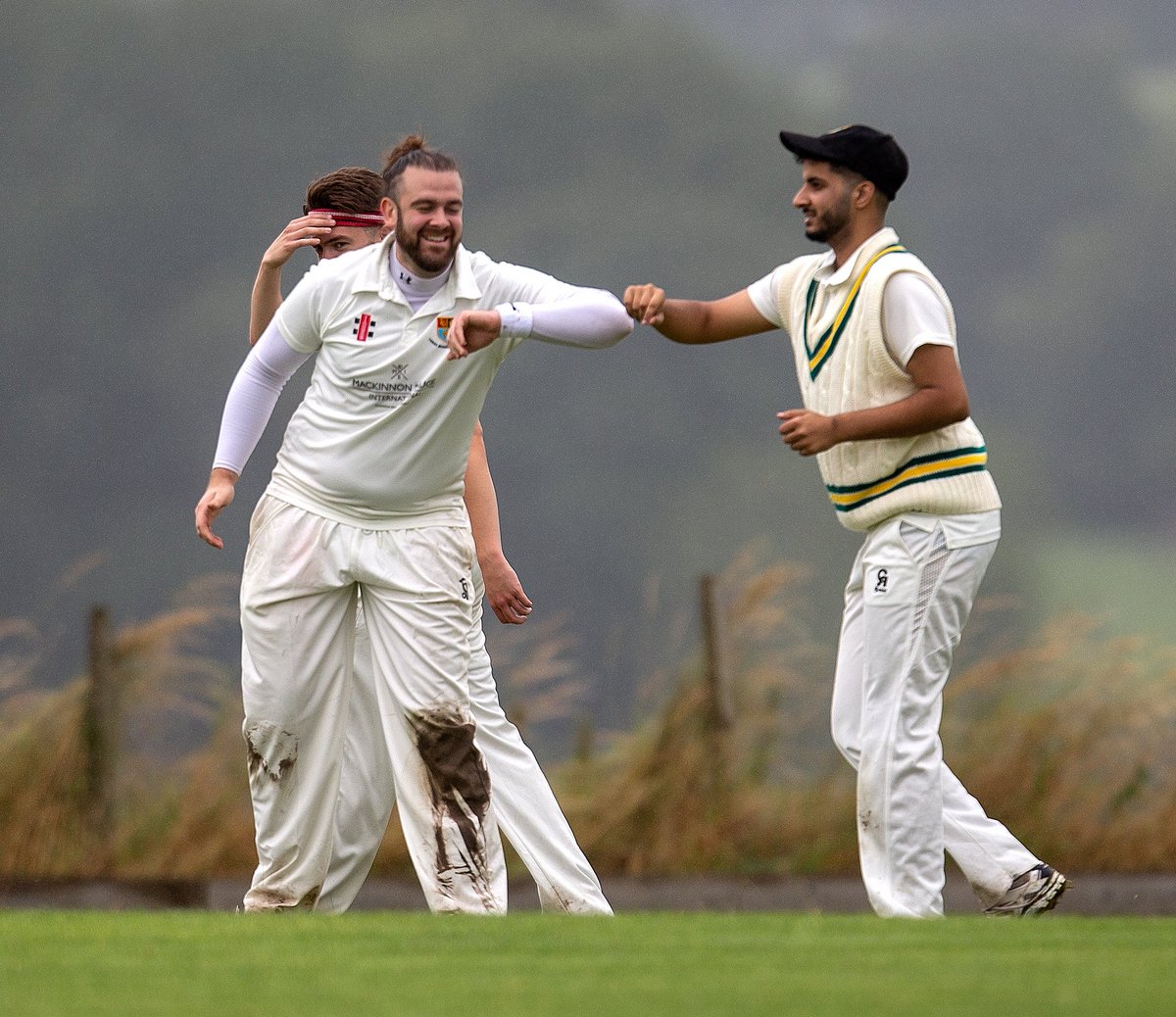 JohnHealdPhotog's tweet photo. Aire Wharfe season 2020 under way! "Hey! Gimme an Elbow bump" is just not the same. Parallel lines at Calverley and regular sanitisation of the "vector of disease" keeps everybody safe and allows cricket to be played. @AWSCL , @leedsmodscc , @CalverleyCC , @cricketyorks https://t.co/8uNhFNOs2n