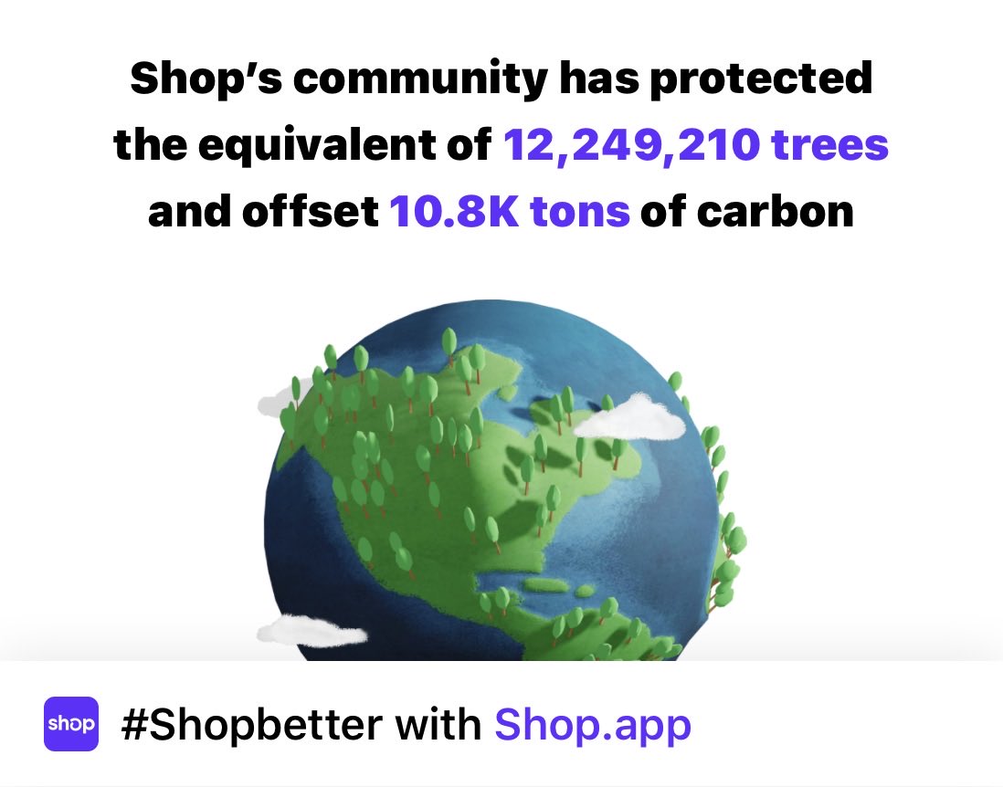 Taylia21's tweet photo. #Shopbetter
Protect trees with your purchase. Offset delivery emissions with @shop.
https://t.co/QykA6eZKVI https://t.co/ycpvpfLzrJ