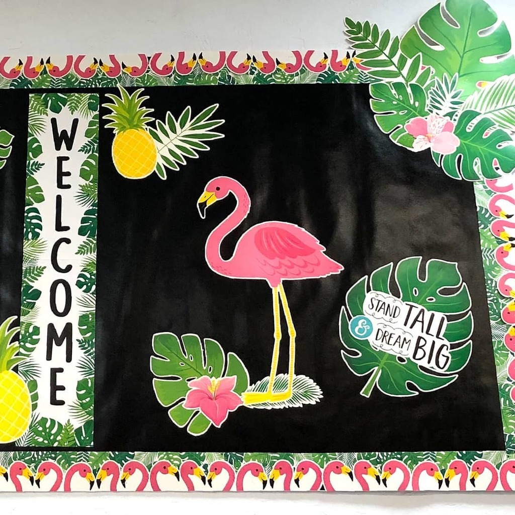ctp_inc's tweet photo. Stand tall and dream big!Β π¦©Β We love everything about this bulletin board, thanks for sharing @classroom_plus!
β.
β.
β.
β#childrenteachersparents #creativeteachingpress #flamingos #pineapples #monsteraleaves #palmparadise #coredecor #style #theme #decβ¦ https://t.co/26TVG9FZEL https://t.co/DcL3mrr7Va