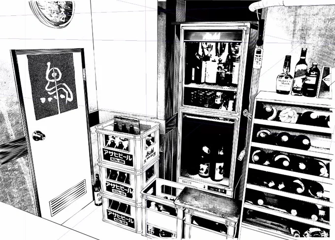 背景を描いてます。
新技術を試しつつ。 