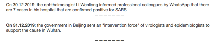 2) "The chronological sequence of the PCR test by Prof. Drosten and the Berlin Charité (please note the dates)"