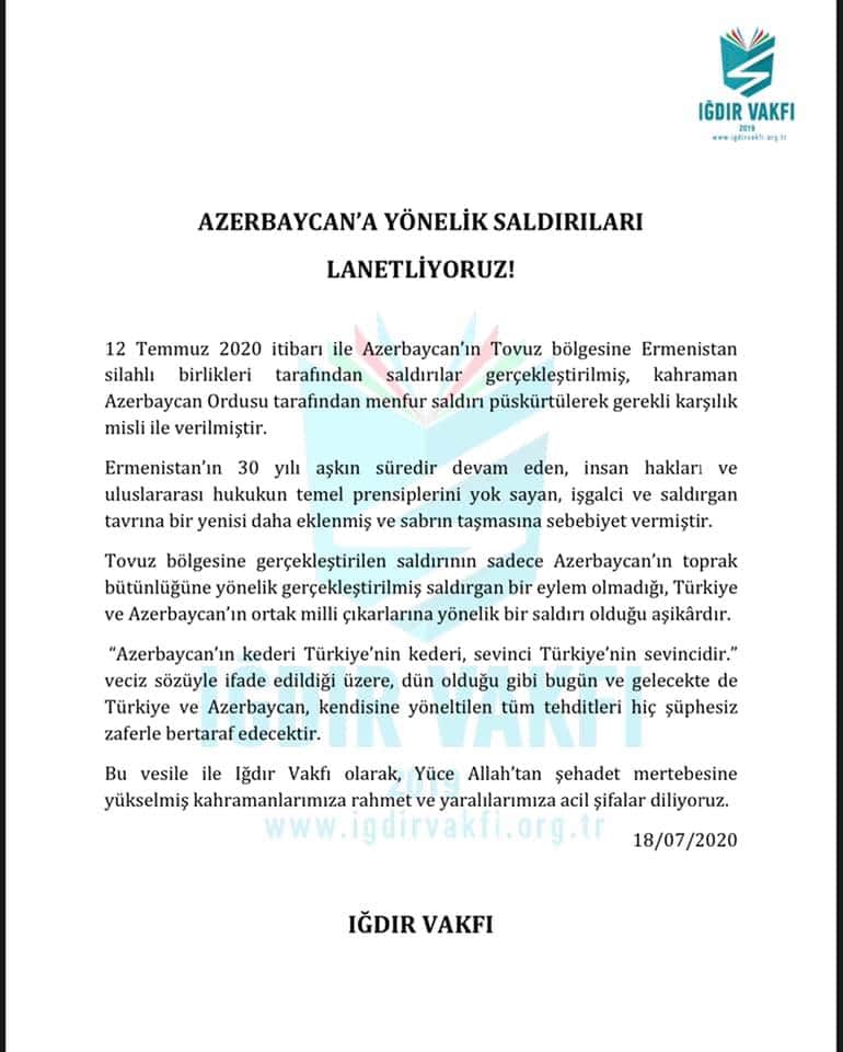 igdirvakfi's tweet photo. Kamuoyuna saygıyla duyurulur ..
#Azerbaycan https://t.co/q500D6nO6o