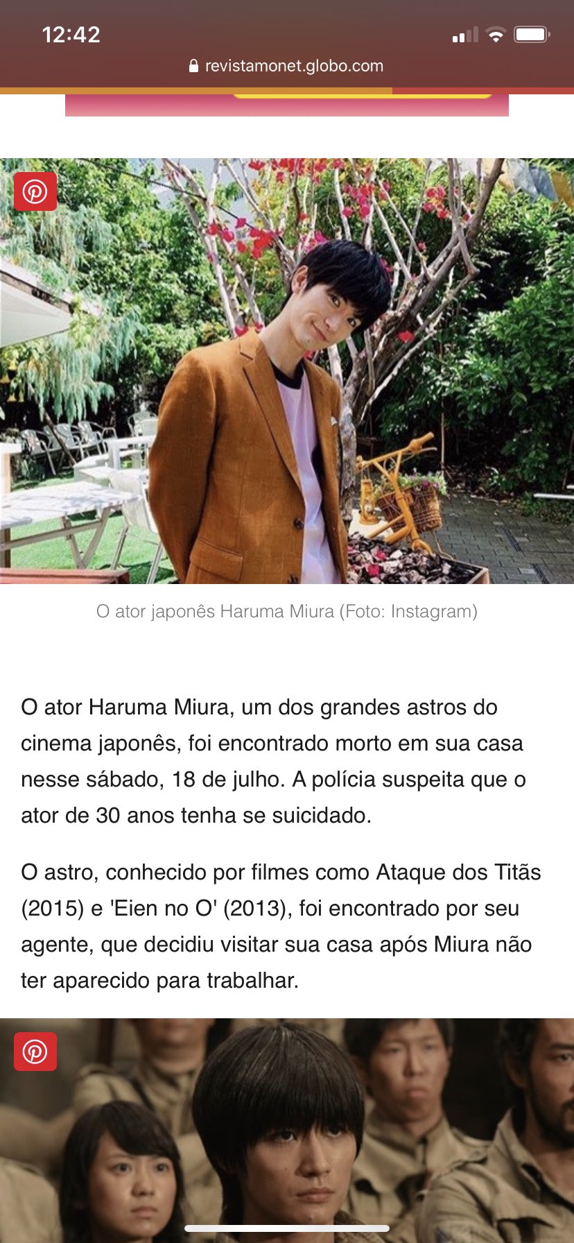 Morre Haruma Miura, ator de Ataque dos Titãs, aos 30 anos