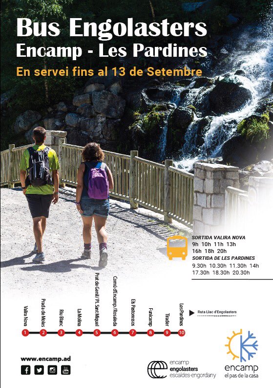 ComuEncamp's tweet photo. I demà si voleu seguir la cursa feu-ho   en diferents punts del recorregut! Però no desde la zona de sortida i arribada, ja que està limitat l’accés als 🏃‍♀️🏃‍♂️! Un bon lloc serà el camí de #lespardines i la intermèdia del #funicamp x la cursa llarga! #encamp #otsotravessaencamp2020 https://t.co/3Dkrl2n8fa