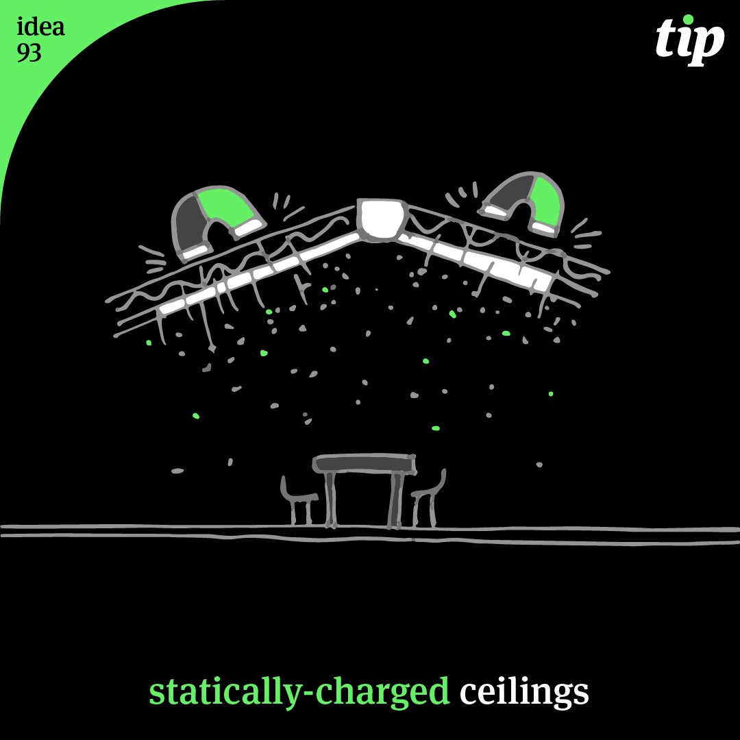 leaveyourtip's tweet photo. The 5th featured tip is originally from designer Paul de Medeiros!

It asks the question: “what if we could attract dust up instead of down?”

#leaveyourtip https://t.co/KJxv7BB55d
