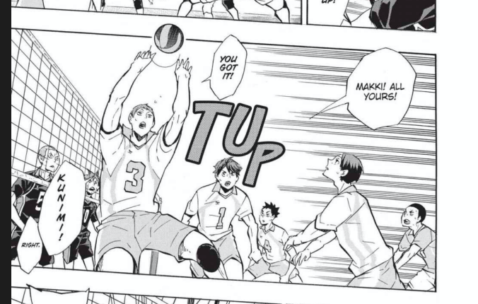 Downward slant to the right to make readers feel that the ball is going down from the net on the left.