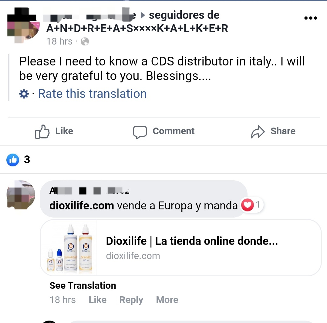fionapettit71's tweet photo. Vulnerable people are buying #AndreasKalcker #Dioxilife #BLEACH to prevent and treat #COVID19 via @Facebook groups.
#Facebook #MMS https://t.co/oM5eKWtN19
