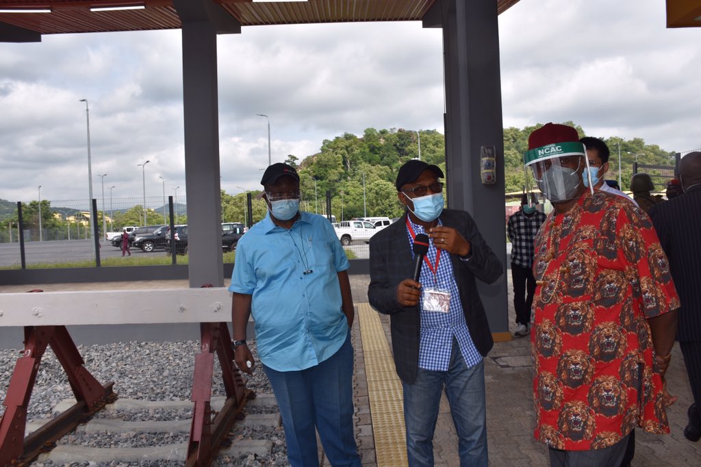 ChibuikeAmaechi's tweet photo. Today, we continued test-run of our new coaches on the completed Itakpe-Warri standard gauge rail line.

We've named the largest station on this route - the Agbor railway facility and station after former President Goodluck Jonathan. https://t.co/RZ8HtnigLi