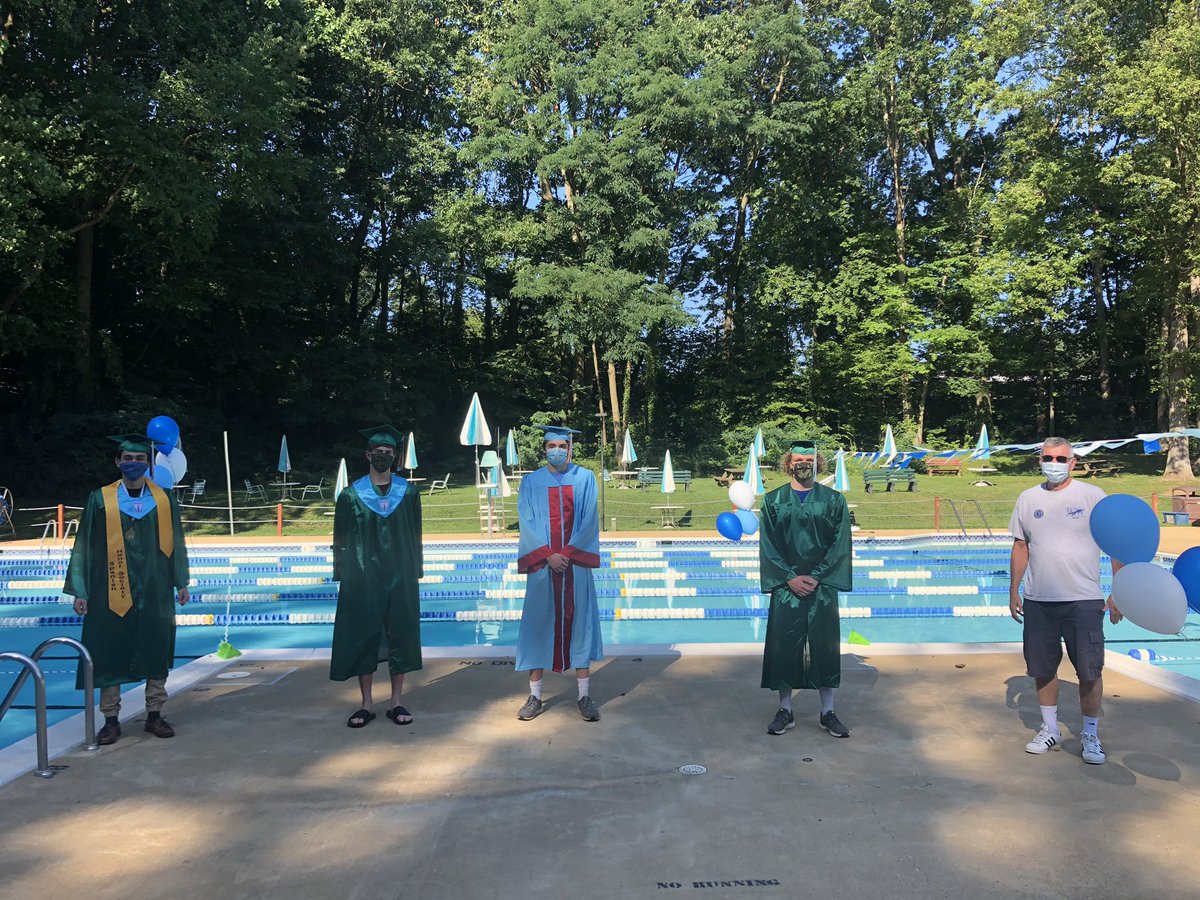 carriemccall's tweet photo. Congratulations Woodley Warriors class of 2020! Excited to celebrate our seniors today. Aaron, Austin, Jason and John, wishing you all the best- we hope to see you swim next season with us!😉@swimNVSL https://t.co/BvuhgfXplJ
