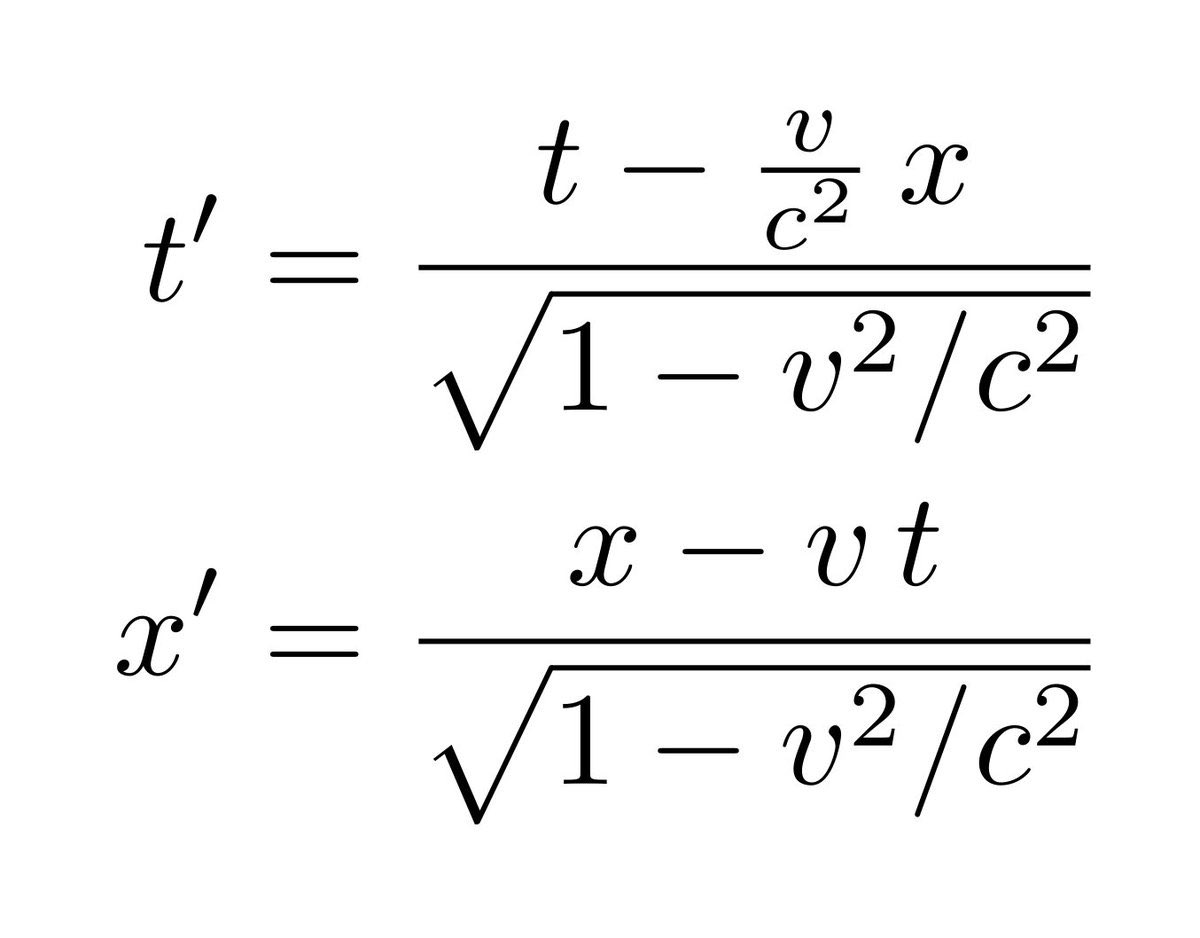 The 1892 and 1895 results are the v << c version of a more complicated result which Lorentz obtained in 1899. Label the where and when that you assign to events by x and t, with v the velocity in the x-direction. Maxwell’s equations are unchanged if you mix these up according to
