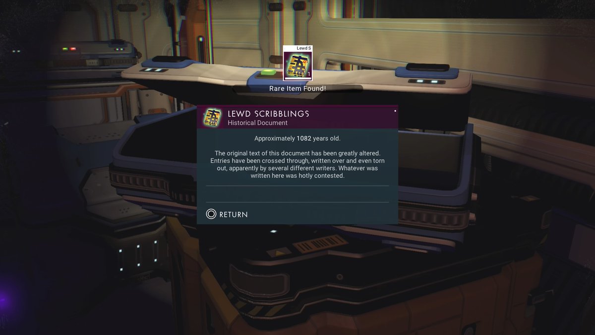 ShadySparrow's tweet photo. Well, I never
#Oddities #NoMansSky #VirtualPhotography #InGamePhotography #DerelictFreighter #PS4share https://t.co/OO3qDzGnkN