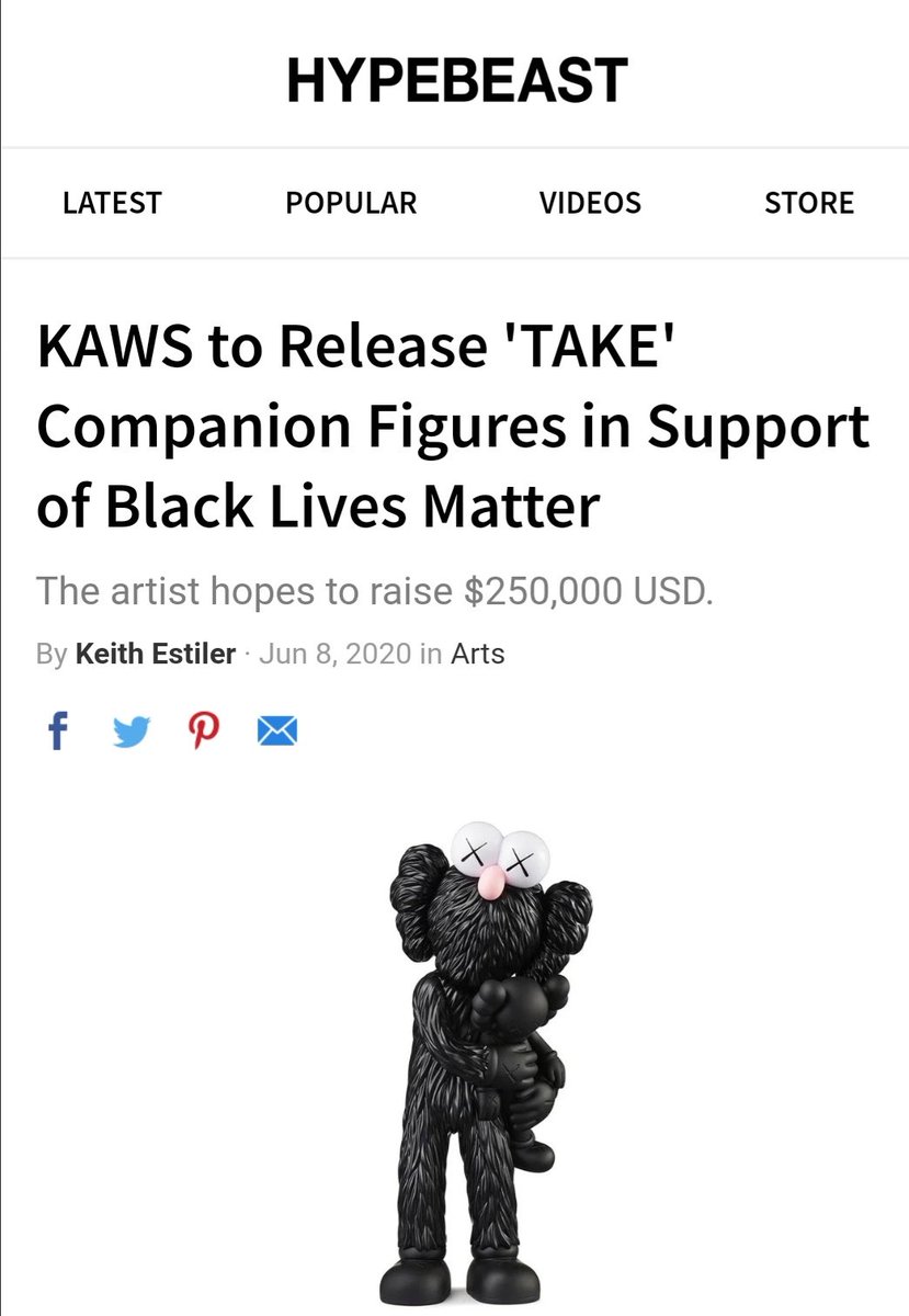 when he bought this kaws figure to support blm he is so kind hearted :(