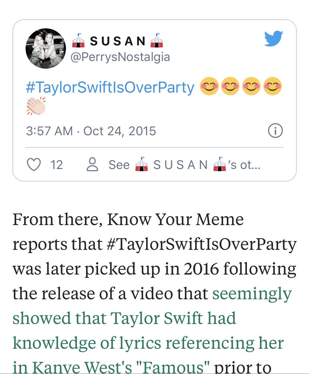 cruellostsummer's tweet photo. Stans : "Taylor didnt have a hate train"
meanwhile the first ever "#____isOverParty" was Taylor's 😕
https://t.co/y3K2NfQToM