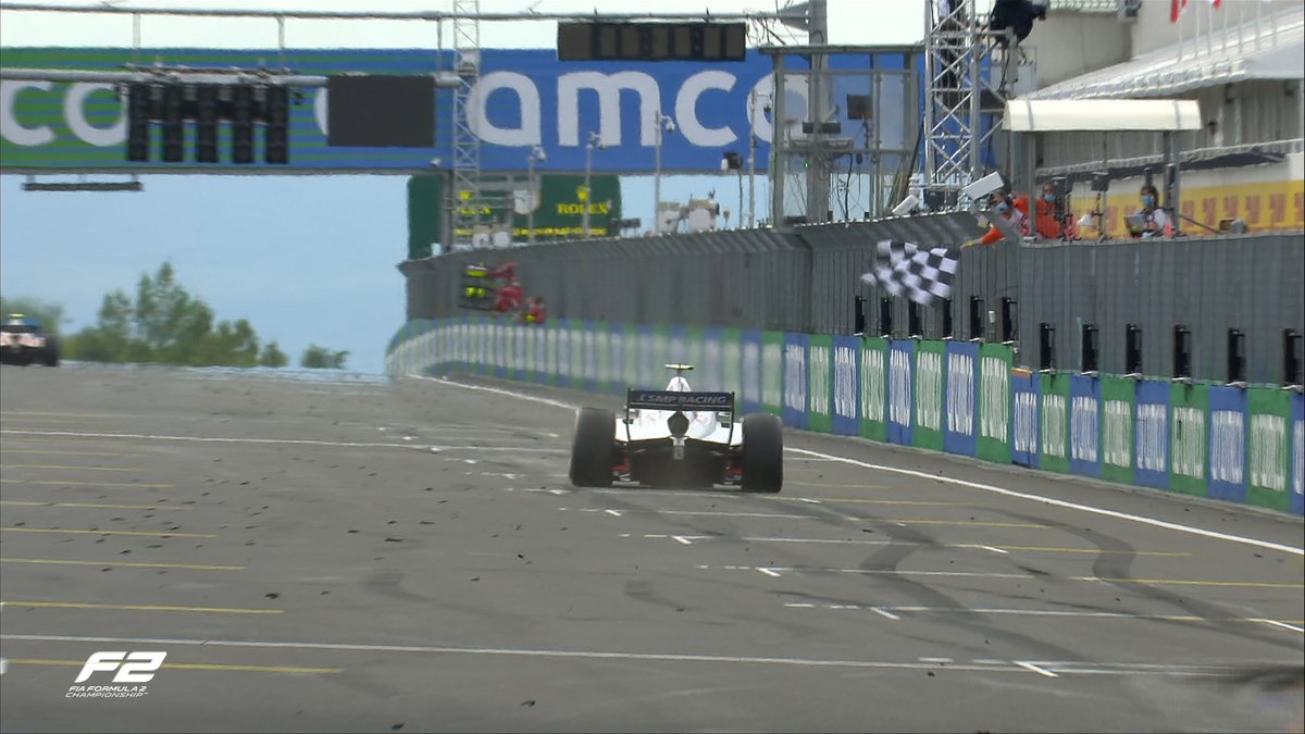 Formula2's tweet photo. 🏁 TOP TEN (LAP 37/37) 🏁
Shwartzman
Mazepin
Schumacher
Ghiotto
Drugovich
Daruvala
Deletraz
Ilott
Ticktum
Zhou
#HungarianGP 🇭🇺 #F2 https://t.co/m3ADesKjzG