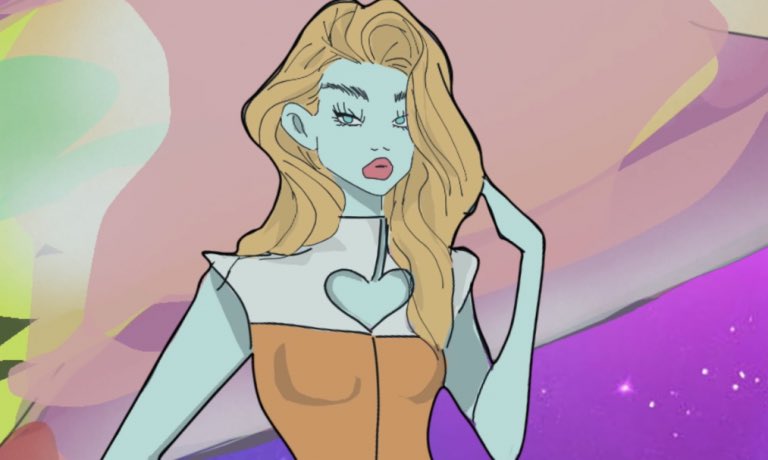 a thread of the continued animated story from Daft Punk‘s MV 'One More Time' by Maha Alamri with Gigi Hadid —