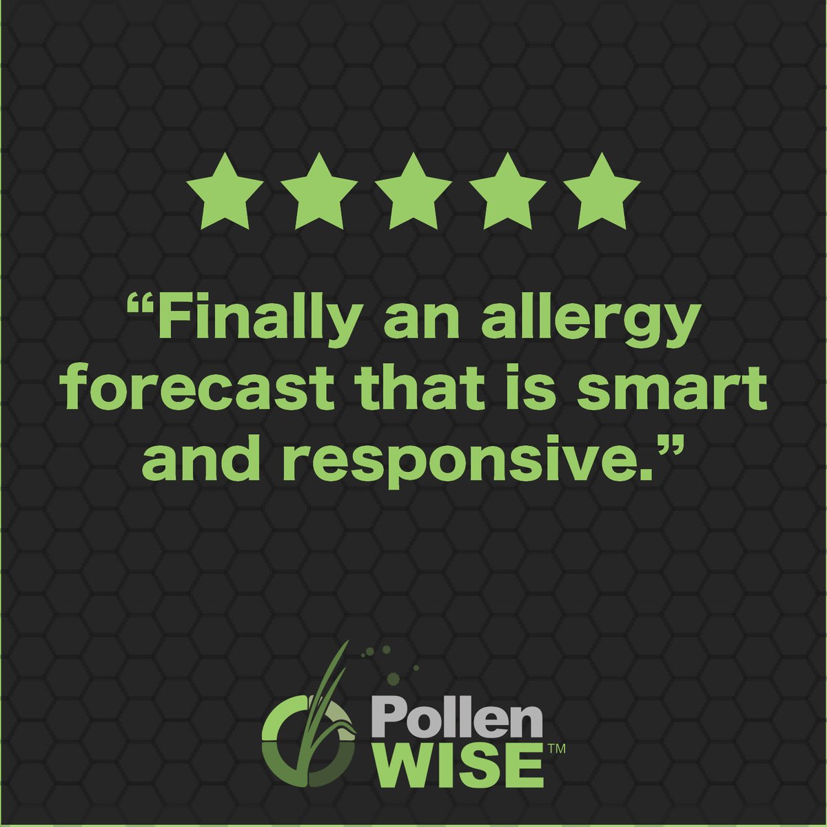 PollenWise's tweet photo. "I use this pretty much every day to see when or if I need to take an allergy pill or when to walk the dog or go for a run. Finally an allergy forecast that is smart and responsive." #review #allergies #pollen #appstore https://t.co/lrjmU8Np2g