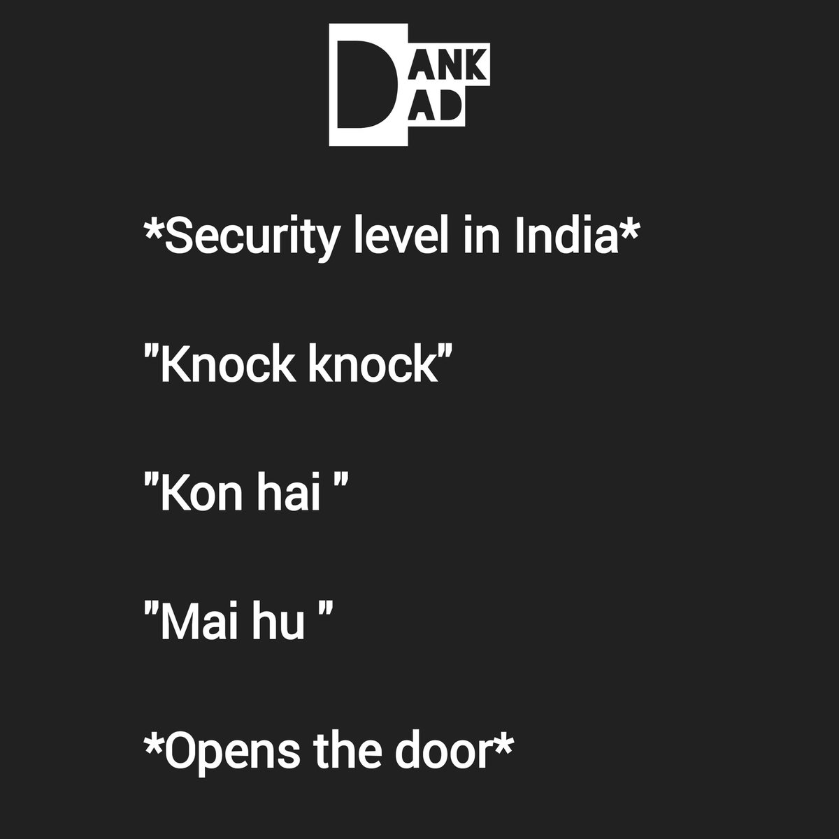 _dank_dad_'s tweet photo. Follow @_dank_dad_ for more ....🤣🤣🤣😂😂😂
#jokeoftheday #dankjokes #jokes #nonvegjokes #sarcasm #comedyindia #bakchodi #chutiyapa #sacredmemes #bollywood #sarcasticmemes #bcbilli #rvcj #bakchodiyan https://t.co/lgmQSj9GZz