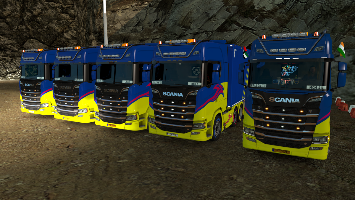 FalconTrucking's tweet photo. Our drivers attending the first route of the Humanity24 #DisasterRelief charity convoy today. Humanity First started formally as a registered charity in 1994 in the UK. 

#falcontrucking #humanity24 #charity #convoy #saturdaydrivers #scssoftware #truckersmp https://t.co/Hwb3KRF6XI