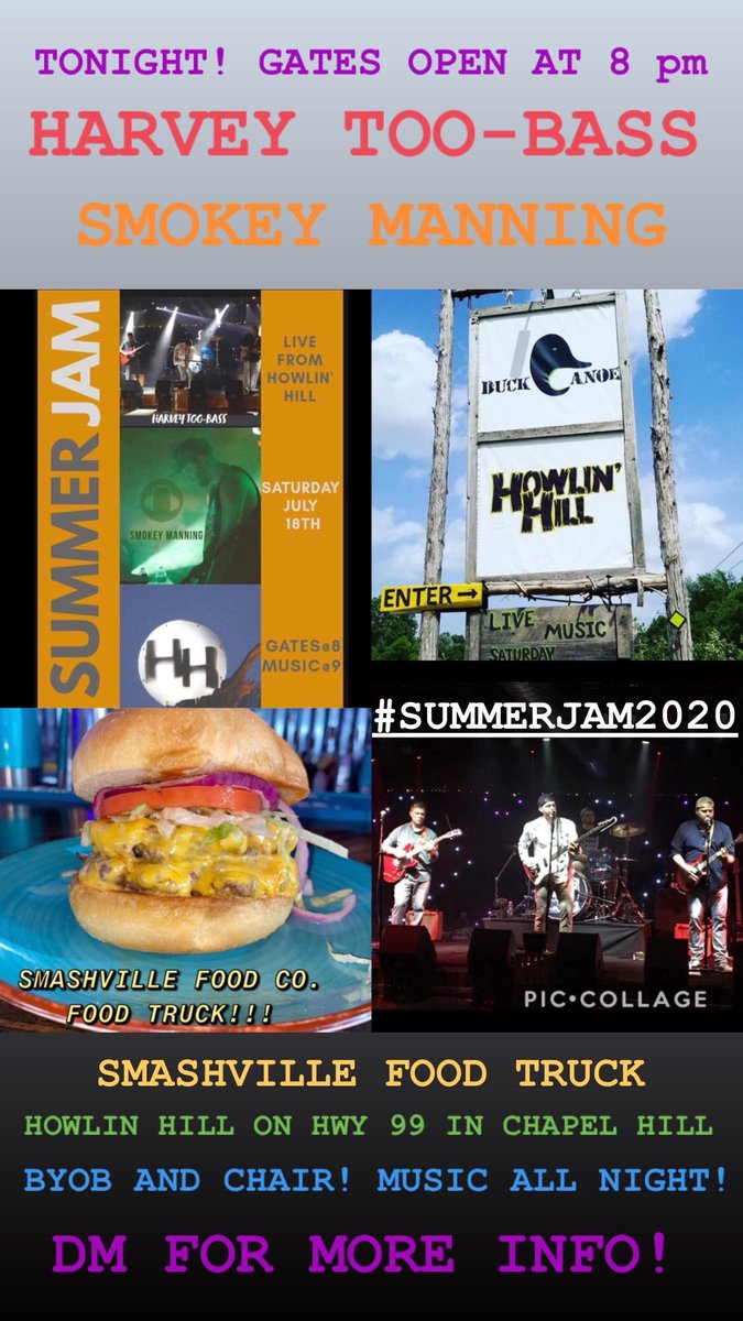 HarveyTooBass's tweet photo. TONIGHT! DM us for more info or any questions! #HarveyTooBass #H2B #HowlinHill #SmashvilleFoodCo https://t.co/VV6ckwFUrq