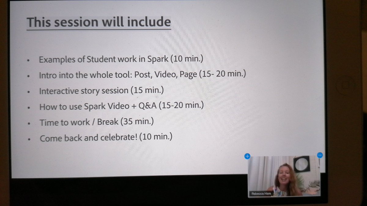 Listening to <a href="/TanyaAvrith/">Tanya Avrith ❤️ 💜 #AdobeEduCreative</a> and <a href="/RebeccaLouHare/">Rebecca Hare</a> presenting #adobespark #powerful #learning #tool