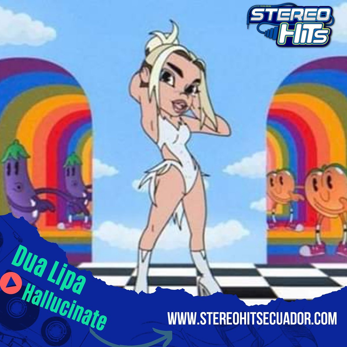 stereohitsec's tweet photo. Es #FinDeSemana !! 😎
Nos activamos con lo nuevo de @dualipa 🔥 #Hallucinate 🔥
Sin duda un nuevo hit de este #2020!! 
Disfrútalo en la nueva plataforma de tus éxitos @stereohitsec !! 💙📻🎶
⬇️
https://t.co/aMMVsnDN19 https://t.co/QcukFIFCuj