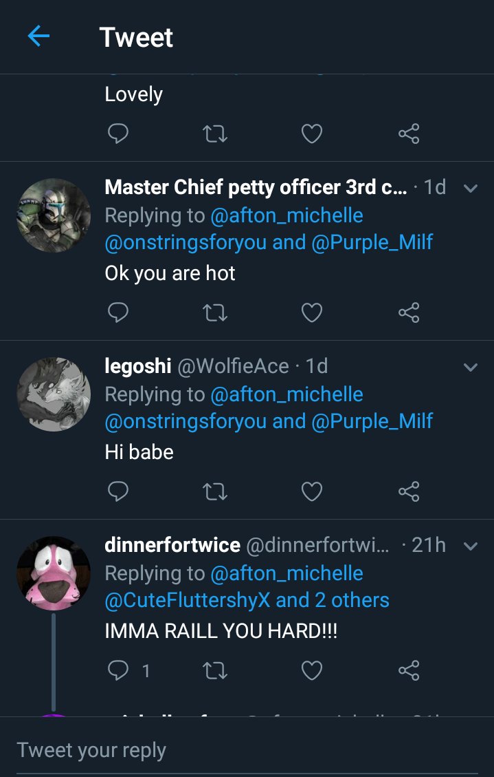 BunnoThat's tweet photo. @afton_michelle @onstringsforyou Litterly on your post their is a line of just horny comments, im sorry for you and i hope things get better in the future and people treat you better// https://t.co/sy4X0hwHLo
