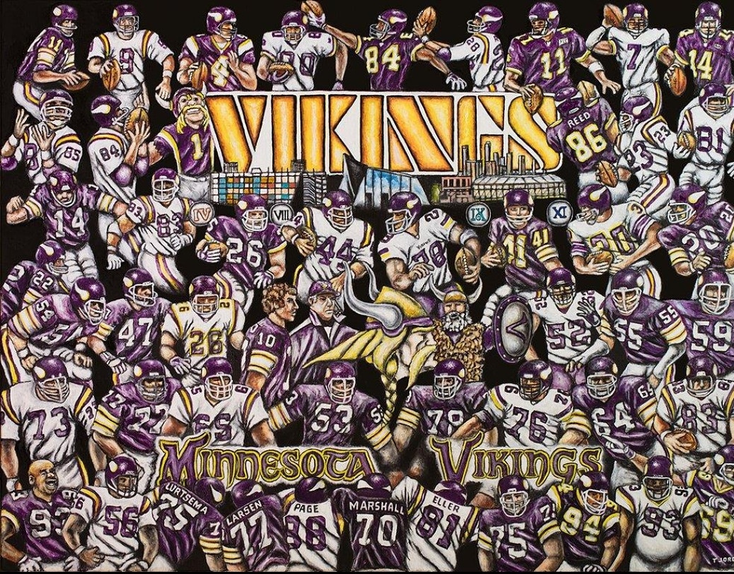 Now that's what we call art! Can you find your favorite player? 😈
🎨: @ThomasJordanGa1 

#skol #painting #mnartist