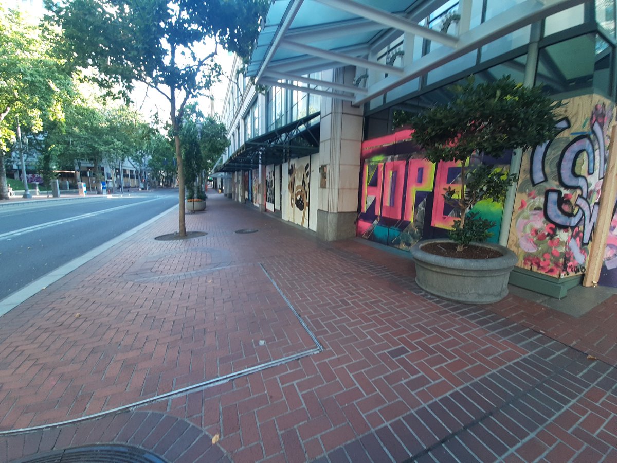 The  @Apple store is completely boarded up