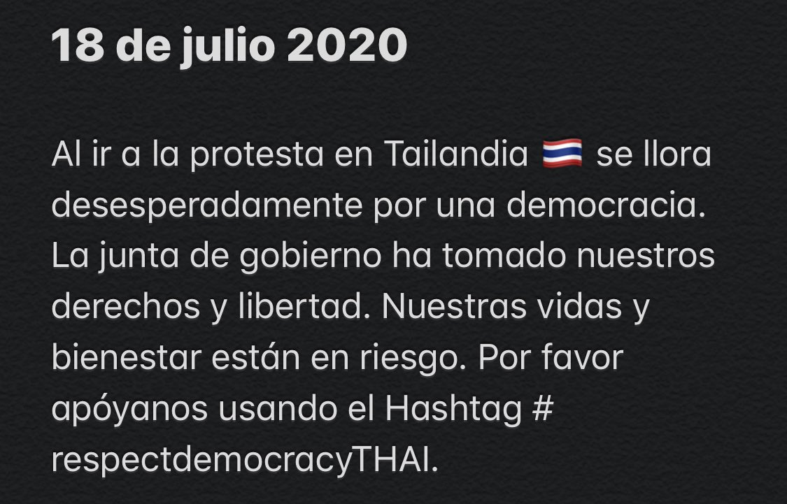 palmmonza's tweet photo. สวัสดีค่ะ จากศิษย์เก่า AFS Mexico ฝากแบบภาษาสเปนด้วยค่ะ 🙏🏻🤍

#respectdemocracyTHAI
#เยาวชนปลดแอก https://t.co/mcy2VX2odZ