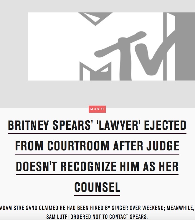 On February 4th, a high-profile lawyer Britney hired named Adam Streisand went to court claiming the singer did not want her father in control of her finances. The court said Britney couldn't pick her own attorney and ejected him from the courtroom.  #FreeBritney