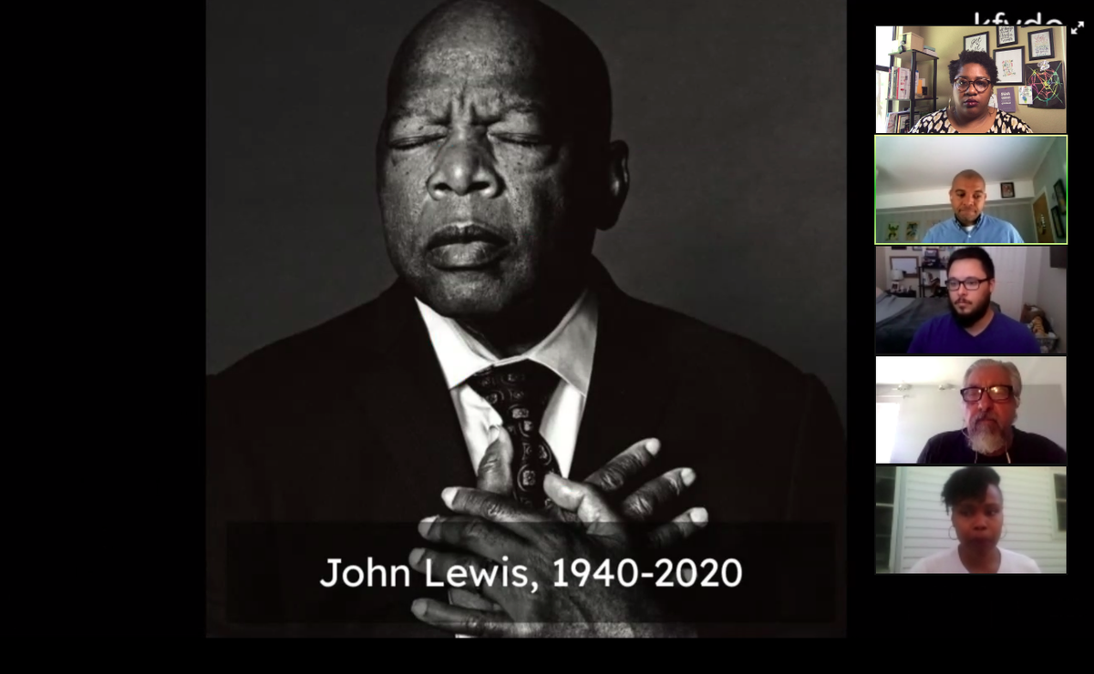 @deelanier opened his @solveintime session with thoughts about Congressman John Lewis. Thank you for modeling what students and teachers need right now. #UnitedInEdtech