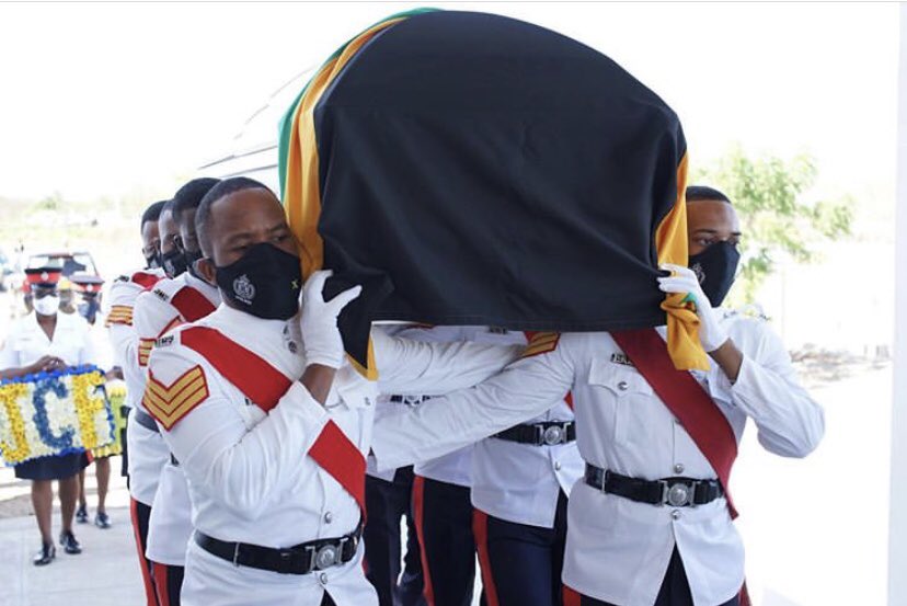 AndrewHolnessJM's tweet photo. Now underway is the Thanksgiving Service for the life of the late Detective Corporal Dane Biggs, who was killed in the line of duty. 
We honour his memory and service to the people of Jamaica. #AForce4Good #StrongerTogether #Batch94

Photo credit: @JamaicaConstab https://t.co/SMGstwHsHH
