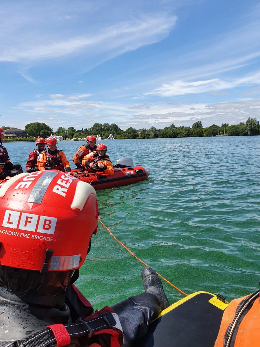 LFBEnfield's tweet photo. Busy day for #GW #Edmonton today water rescue and boat handling training! Thank you to @FairlopWaters for letting us use your amazing venue #notjustfires #opsprofessionalism #fru #techrescue https://t.co/8RTr8afW99