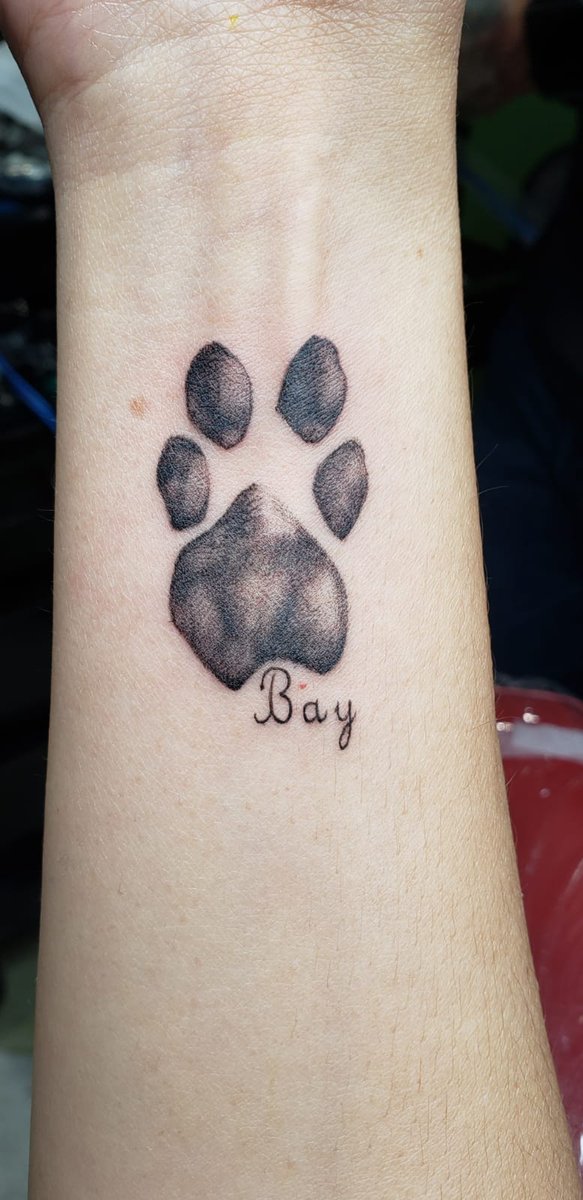 I got this tattoo this past Valentine's Day on Bays one year anniversary of her passing. This is Bays exact paw. It helps me heal because I feel like shes always with me. #ktlatalktous #RescueDogs #chihuahua