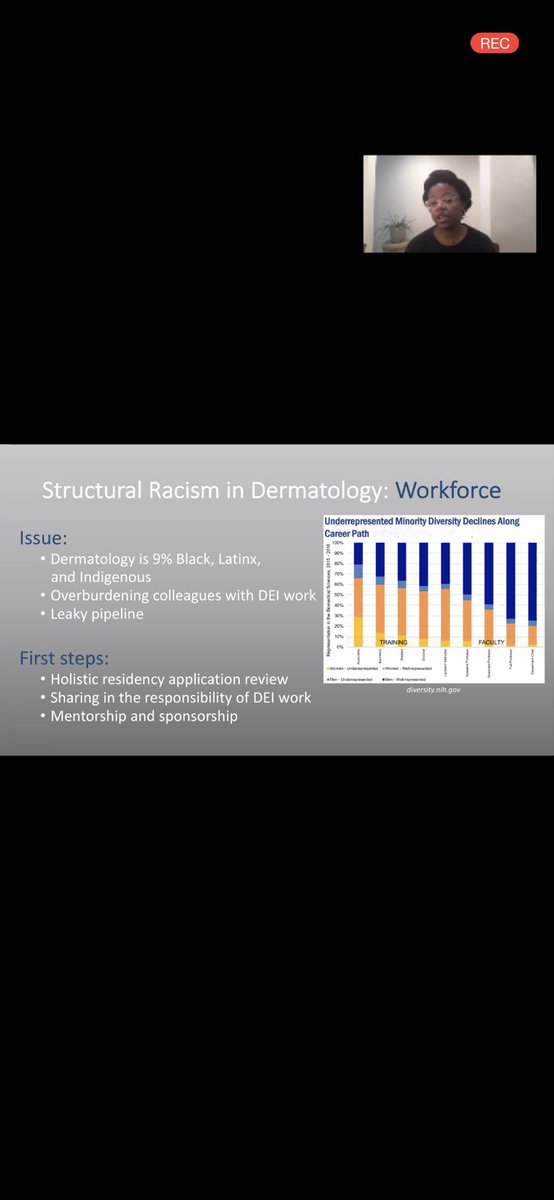ShivaniTChunds's tweet photo. My first APD (Association of Professors of Dermatology) meeting! #2020apd #academicderm Excellent talks so far including #structuralracism and #socialjustice in medicine specifically dermatology by Dr. Lester @DermDocJenna and Dr. Aileen Chang from @UCSFMedicine https://t.co/Q0jCrEosts