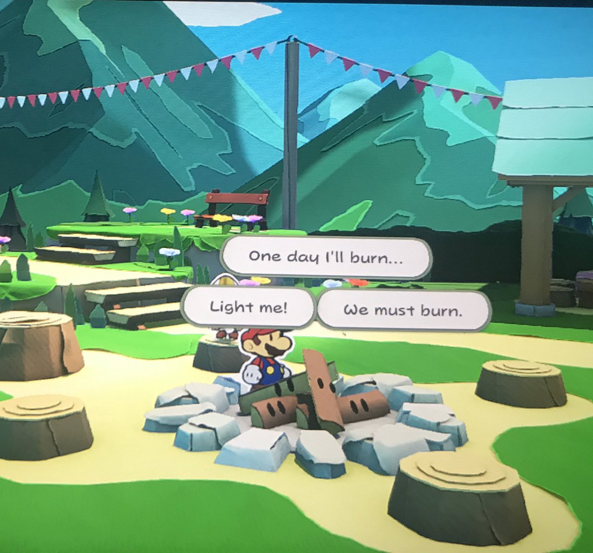 kwekuontech's tweet photo. Paper Mario never eases on the borderline dark humor #OrigamiKing #PaperMarioTheOrigamiKing https://t.co/ZOFYGAN8Kj