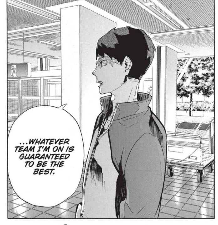 Side note: this is probably the only instance I would like to see 強 translated into "strong/strength", 最強 into "strongest" in sport context, given what we know of Ushijima's narrative later on.