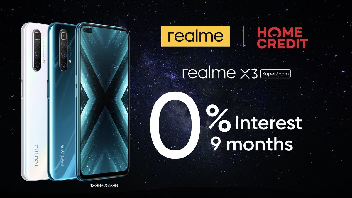 Want to go big but pay Light?
You can experience flagship with #realmeX3SuperZoom available at <a href="/homecreditph/">Home Credit Philippines</a> with up to 0% INTEREST for 9 months!
Head now to our store near you for more details!
#realmeXHomeCredit