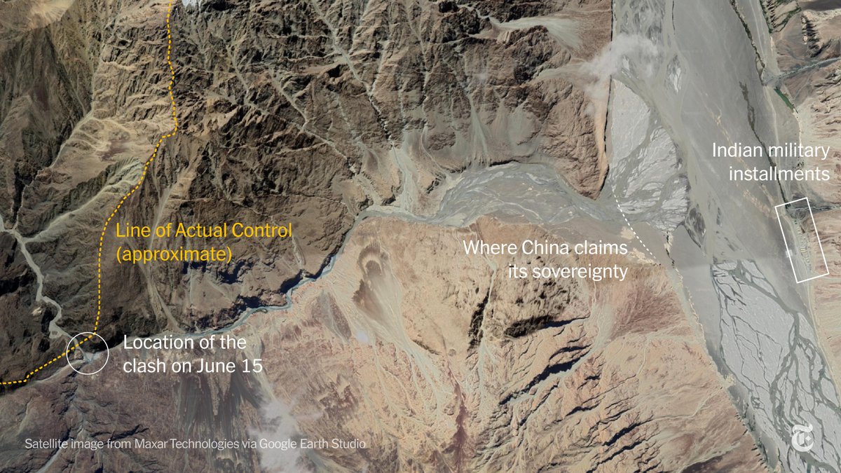 Indian officials have claimed that China was moving farther down the Galwan River than before while China claims sovereignty over the entire valley.